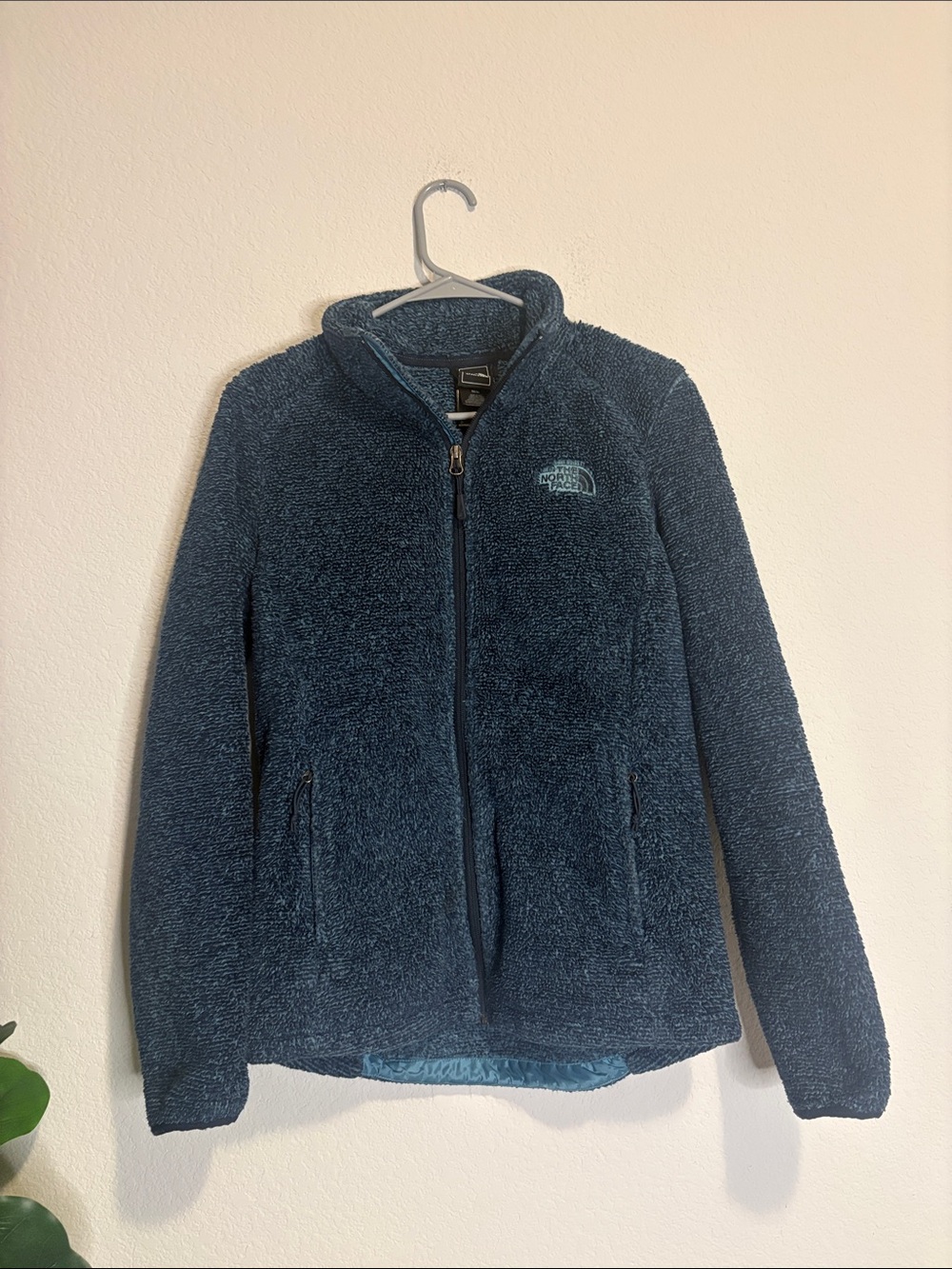 The North Face Navy Blue Green or teal Sherpa Teddy Jacket M